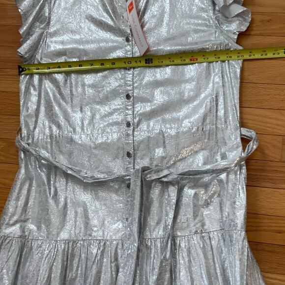 jude connally eliza dress silver nwt size large - Picture 6 of 9